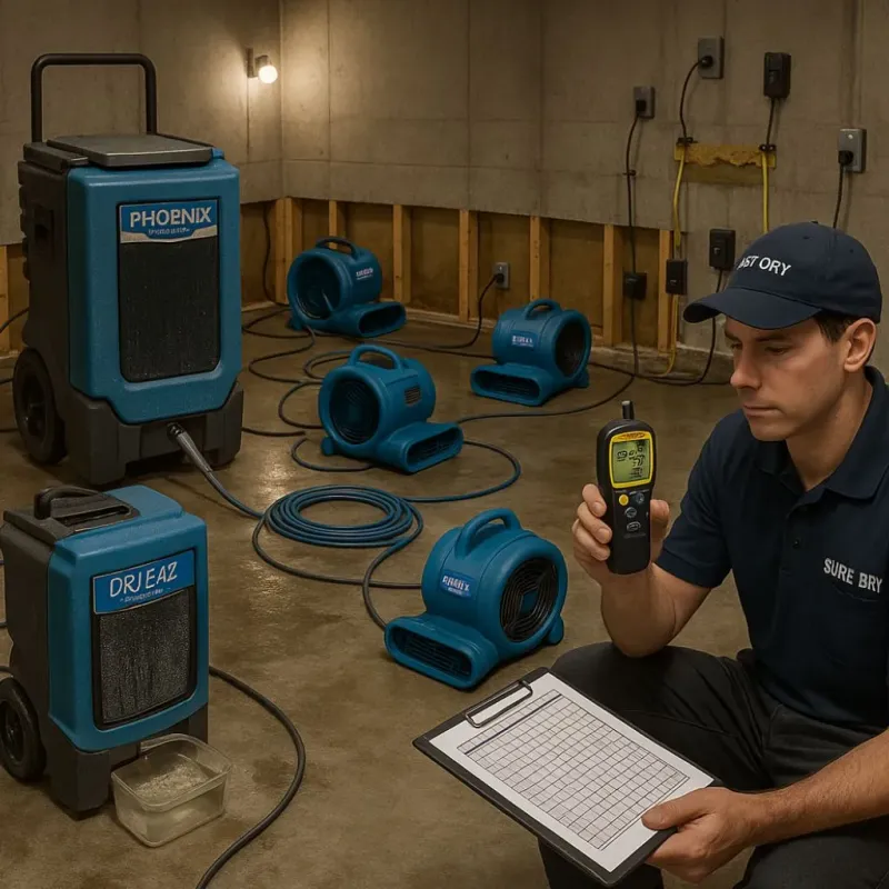 Structural Drying and Dehumidification process in Newark, IL
